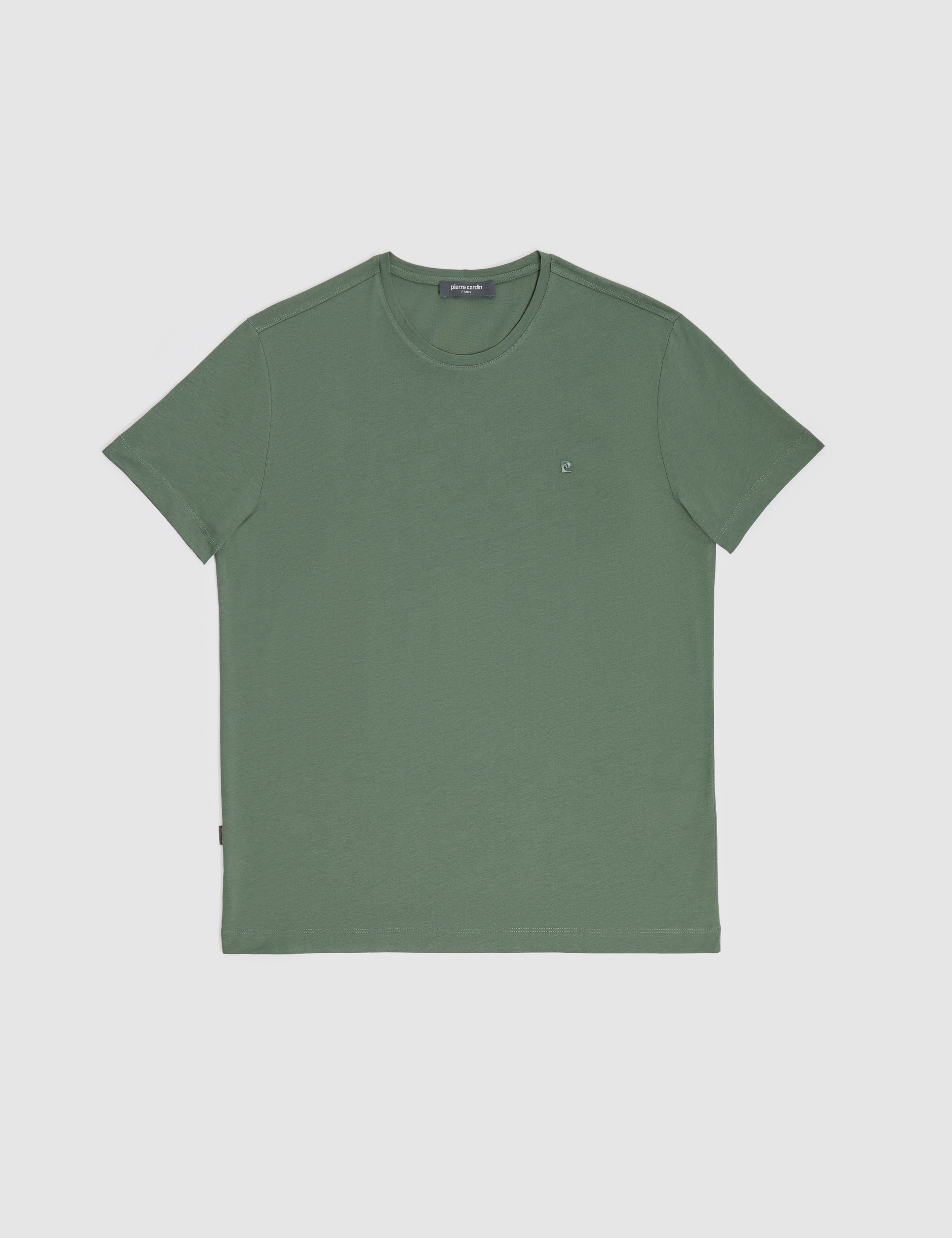 Haki Slim Fit %100 Pamuk Bisiklet Yaka Basic Tişört