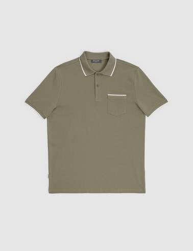 Haki Regular Fit %100 Pamuk Düğmeli Polo Yaka Tişört