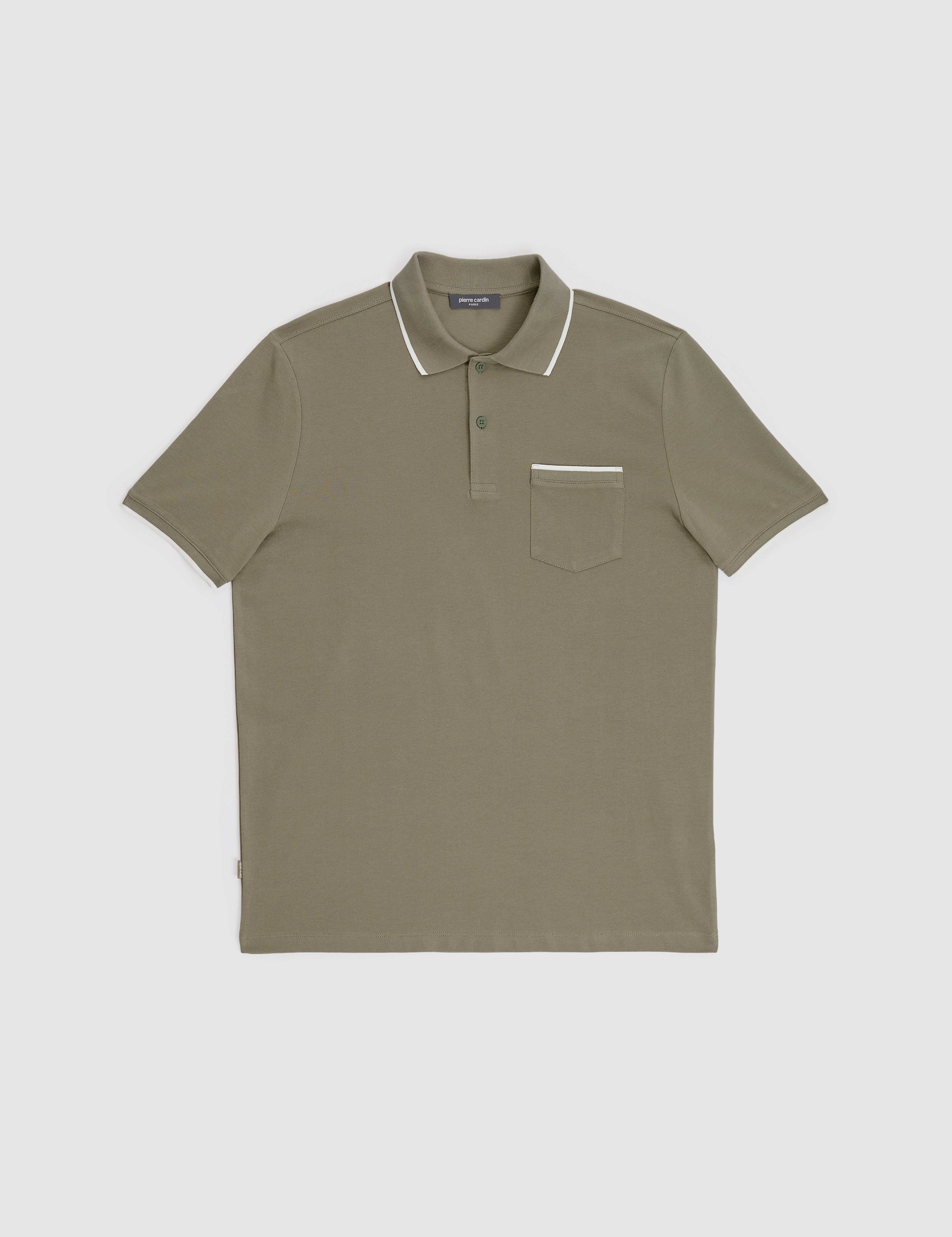 Haki Regular Fit %100 Pamuk Düğmeli Polo Yaka Tişört - Image 6