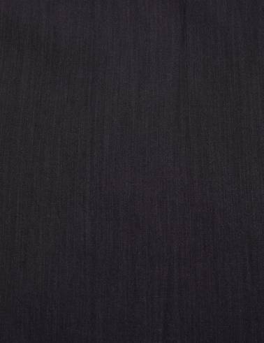 Siyah %100 Pamuk Keten Görünümlü Slim Fit Uzun Kollu Gömlek