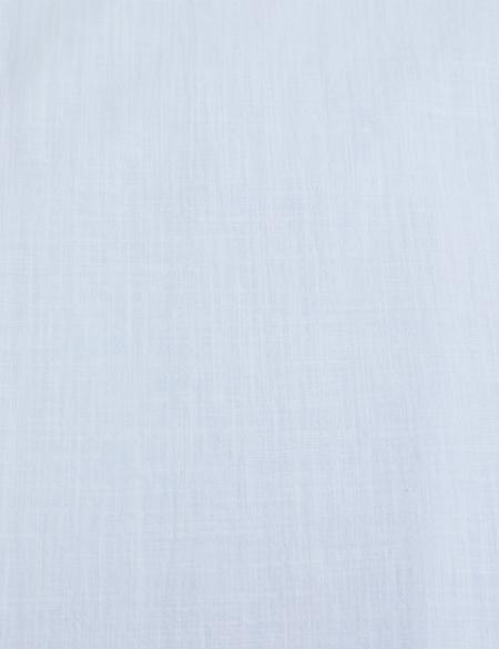 Açık Mavi %100 Pamuk Keten Görünümlü Slim Fit Uzun Kollu Gömlek - 50325355052