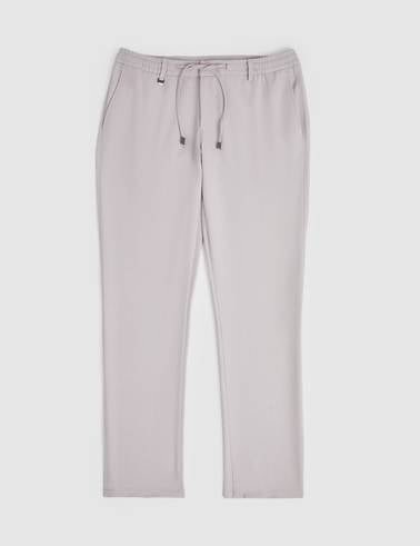 Gri Ex. Slim Fit Beli Kordonlu Pantolon