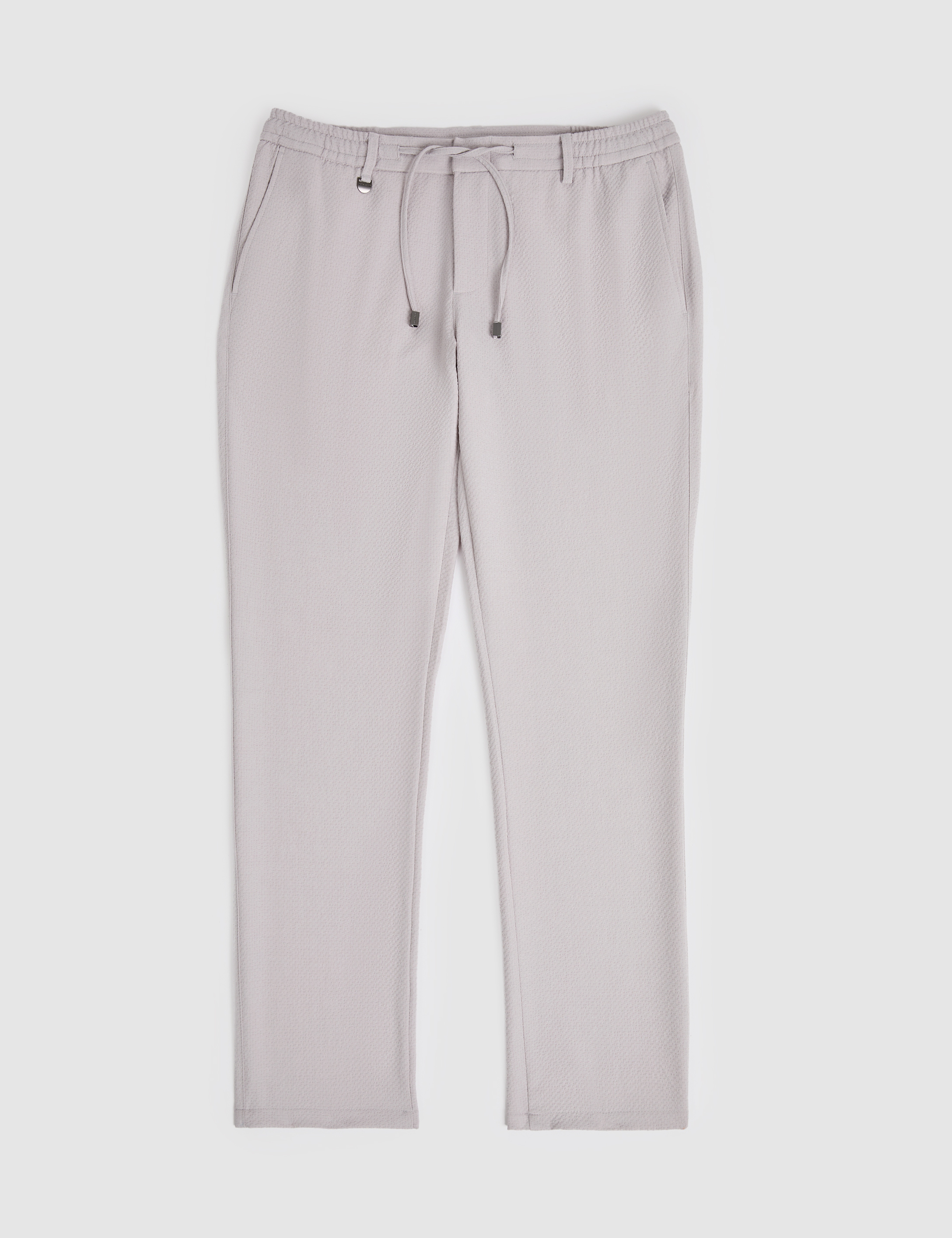 Gri Ex. Slim Fit Beli Kordonlu Pantolon - Image 5