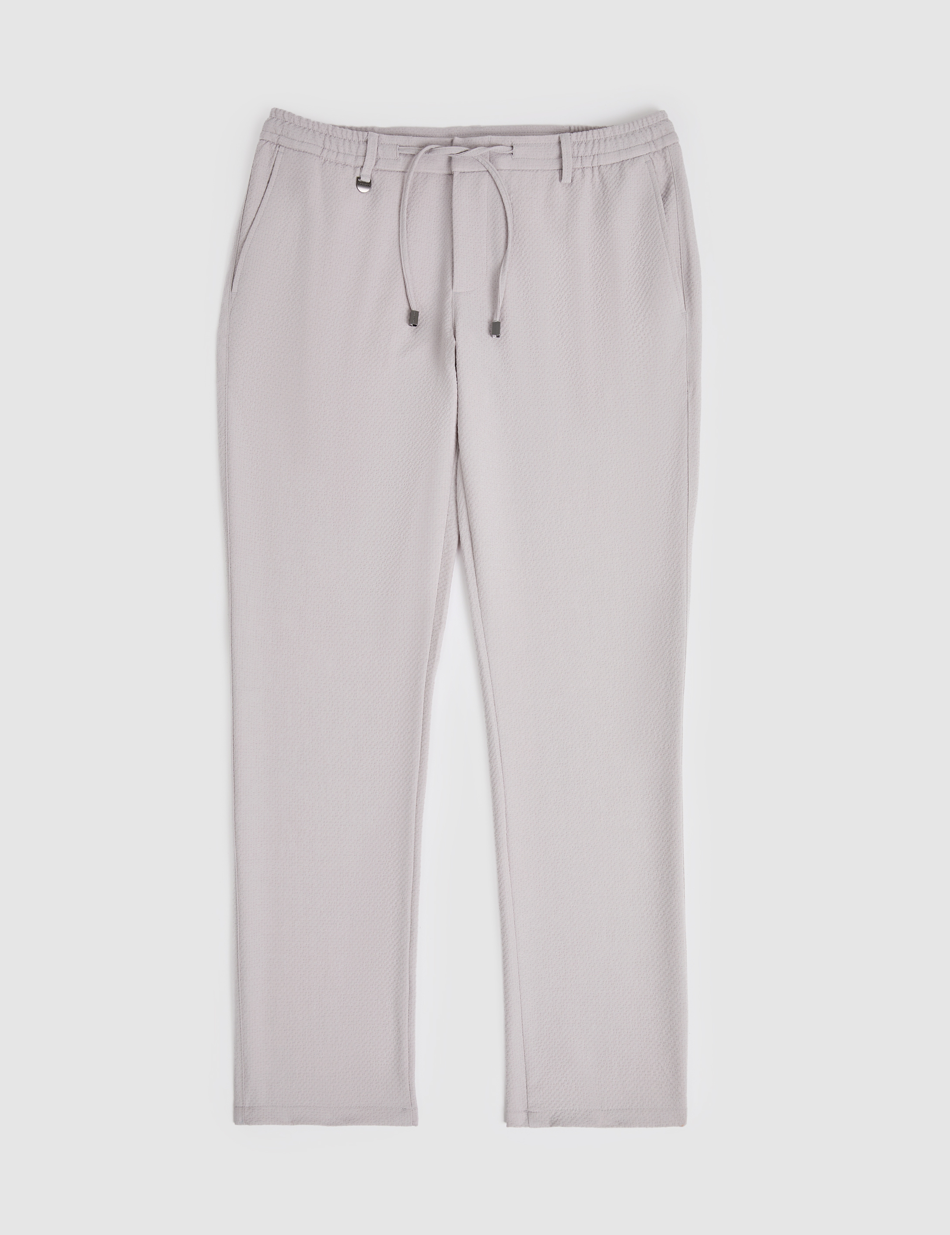 Gri Ex. Slim Fit Beli Kordonlu Pantolon