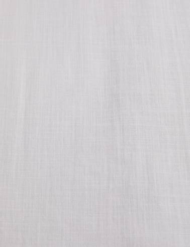 Açık Gri %100 Pamuk Keten Görünümlü Slim Fit Uzun Kollu Gömlek