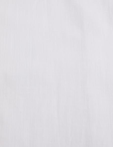 Beyaz %100 Pamuk Keten Görünümlü Slim Fit Uzun Kollu Gömlek - 50325355078