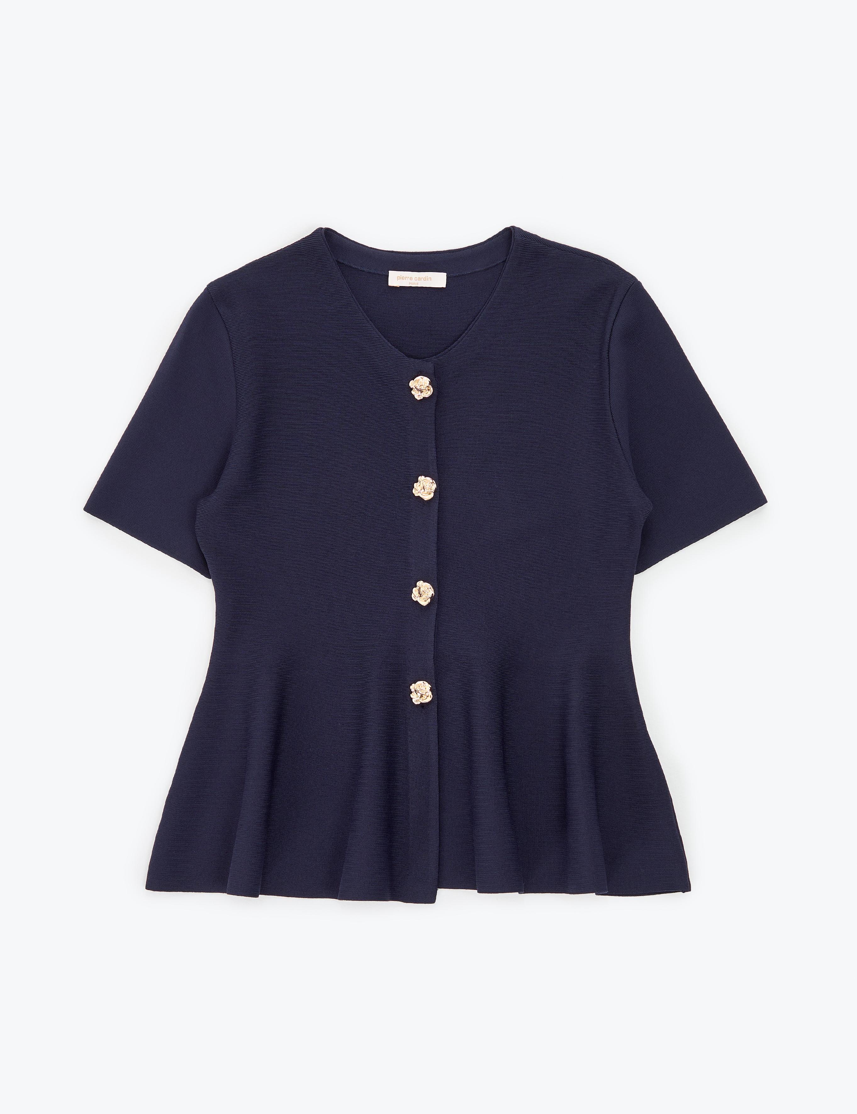 Lacivert Slim Fit Triko Hırka