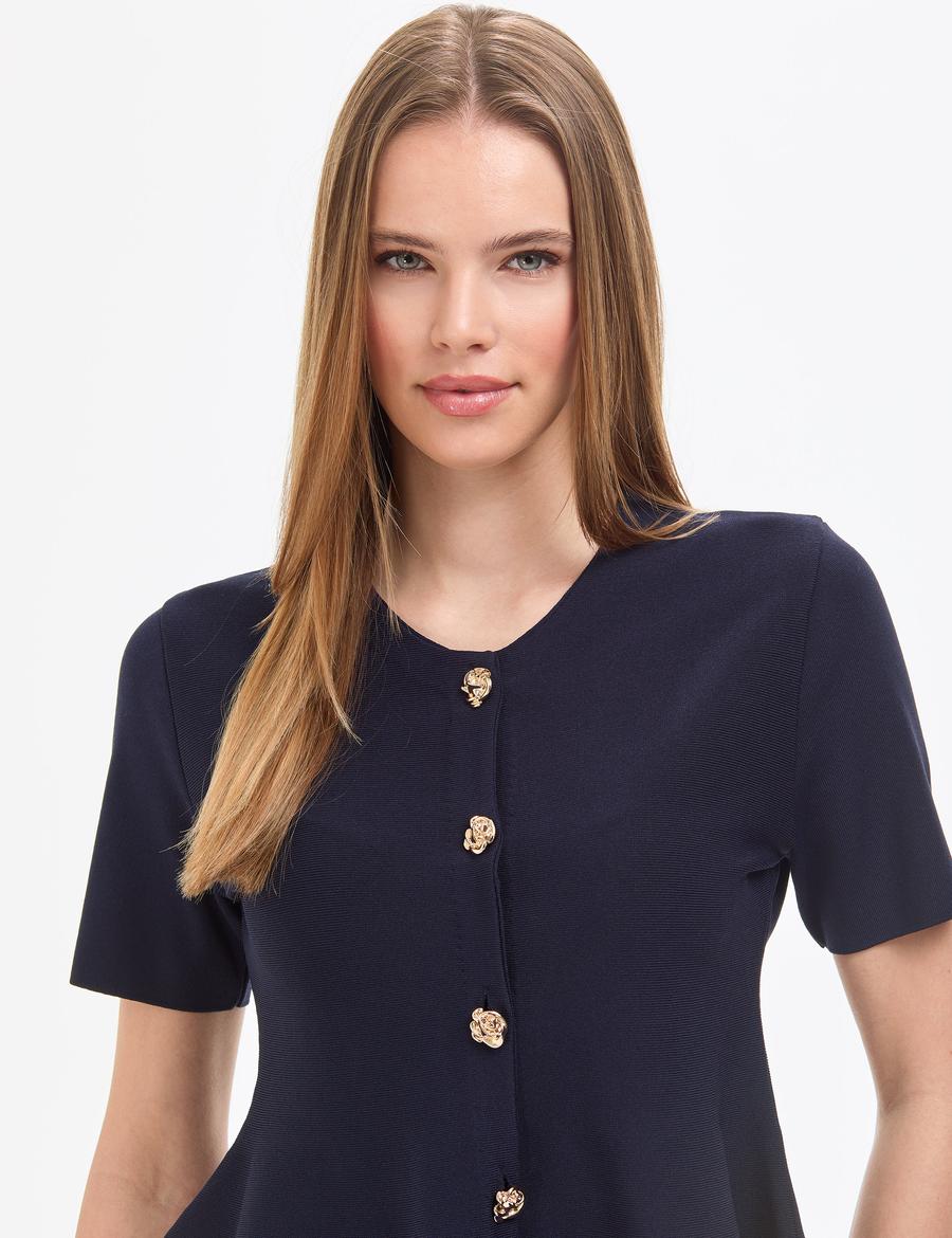 Lacivert Slim Fit Triko Hırka