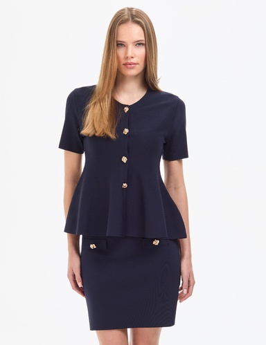 Lacivert Slim Fit Triko Hırka