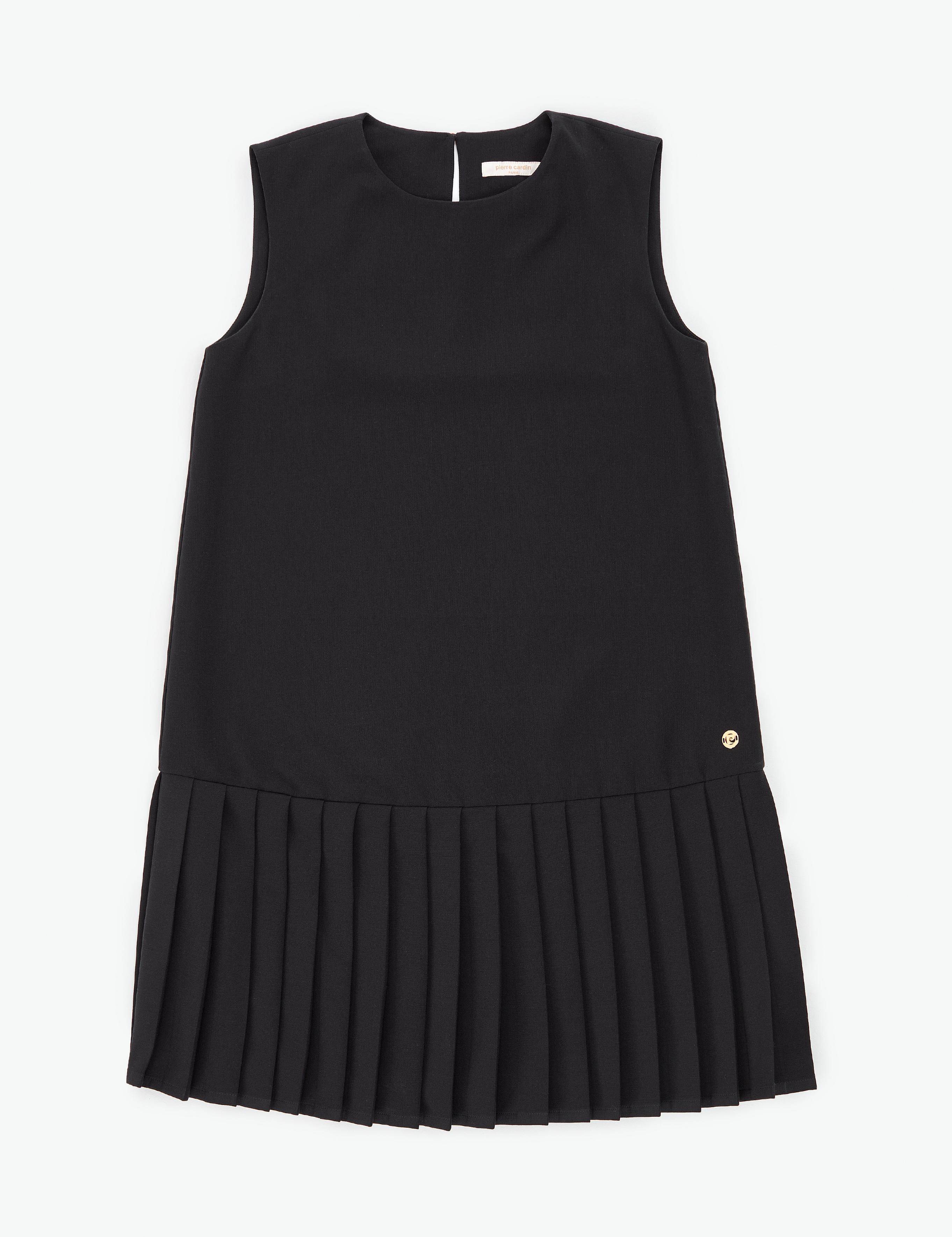 Siyah Regular Fit Dokuma Elbise