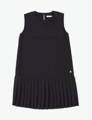 Siyah Regular Fit Dokuma Elbise
