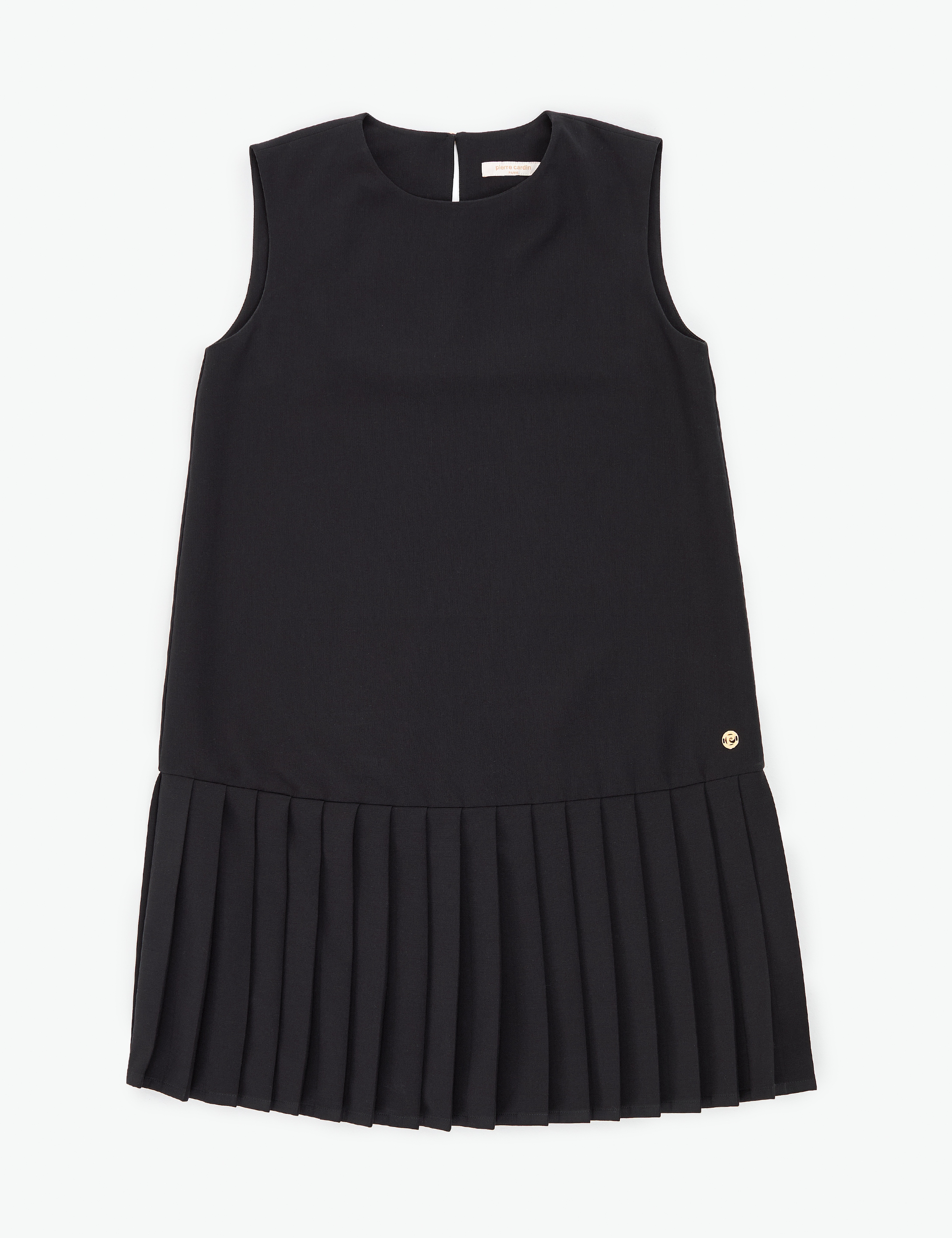 Siyah Regular Fit Dokuma Elbise - Image 5