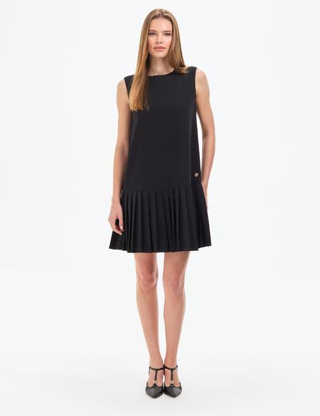 Siyah Regular Fit Dokuma Elbise - 50321322004