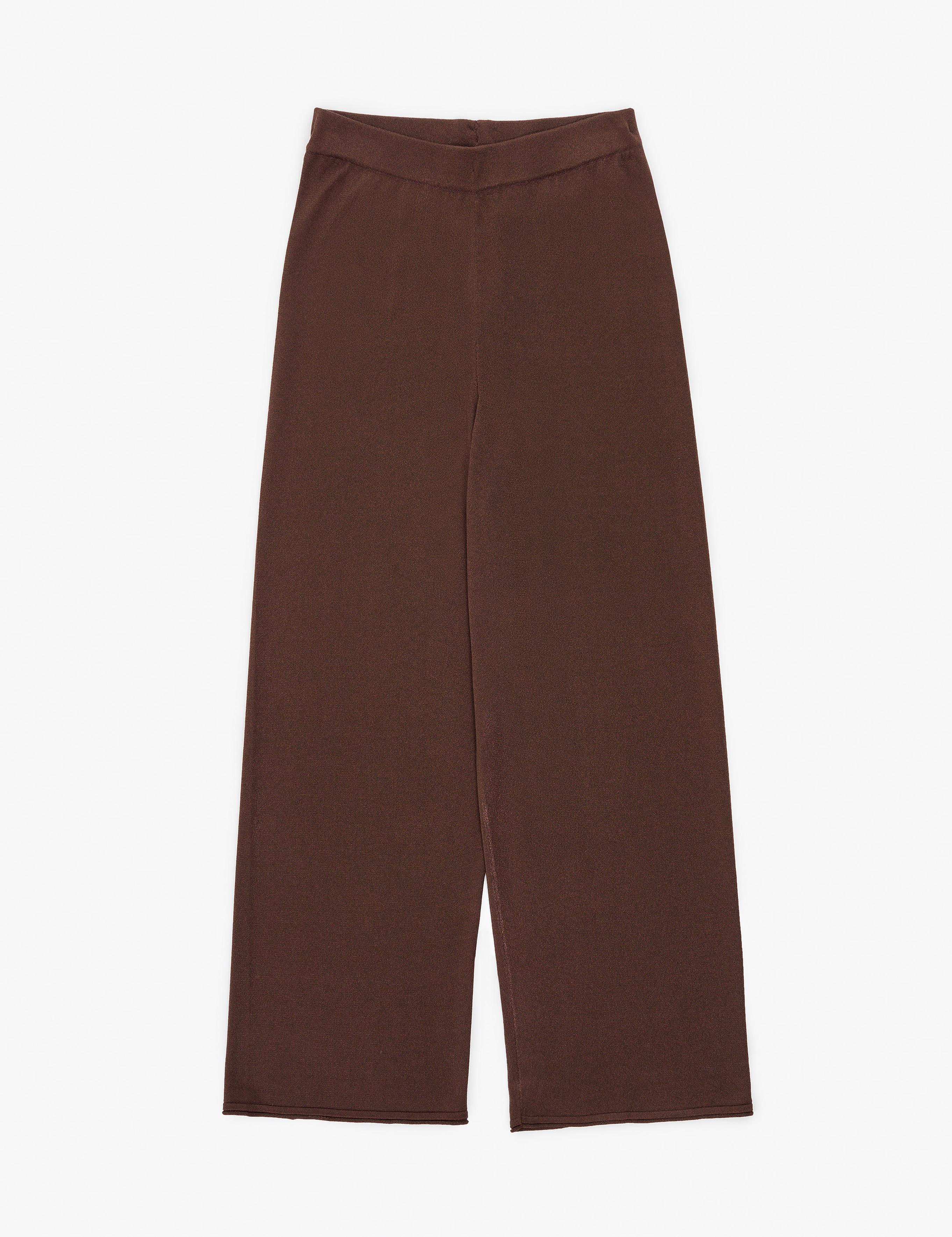 Kahverengi Loose Fit Triko Pantolon
