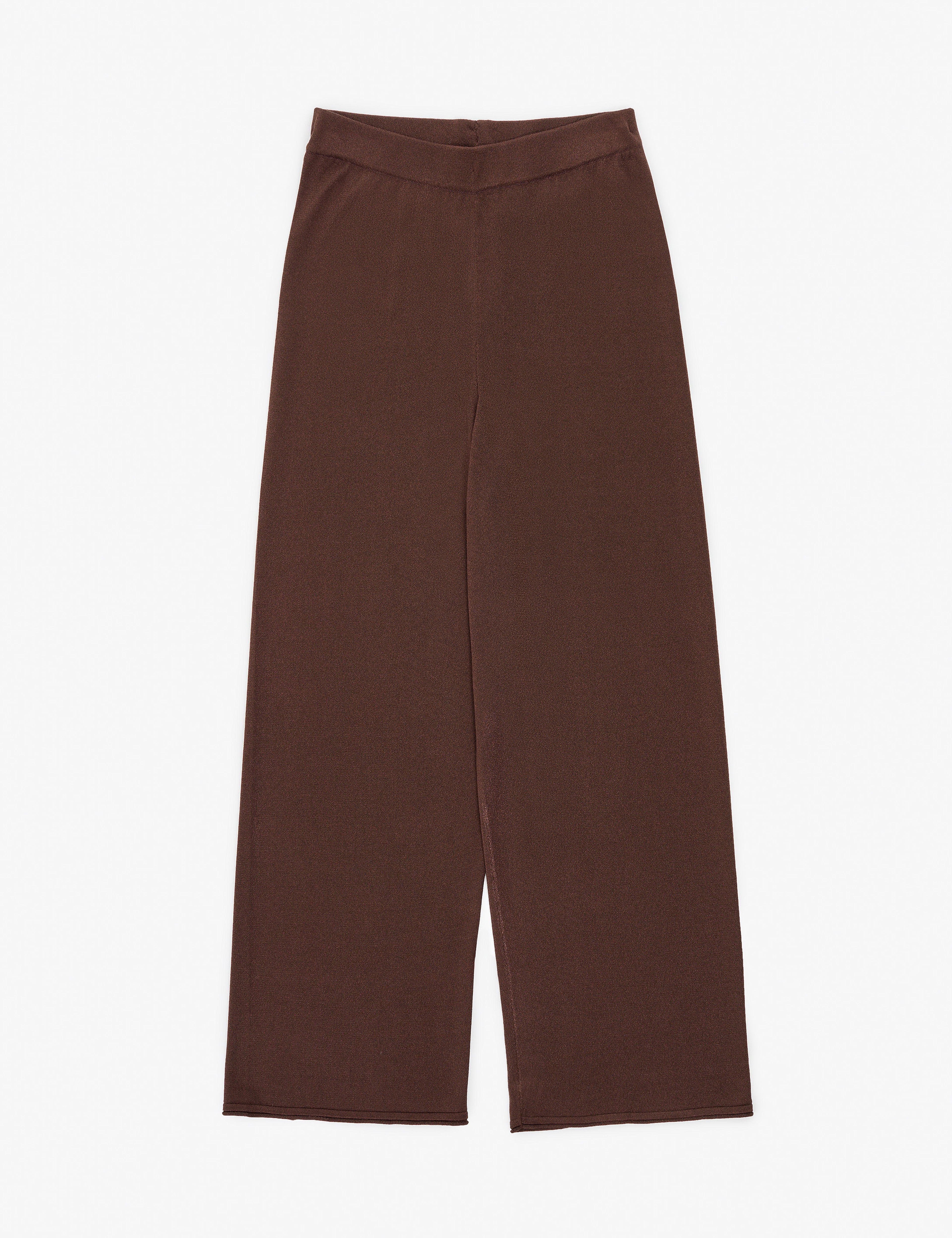 Kahverengi Loose Fit Triko Pantolon - Image 5