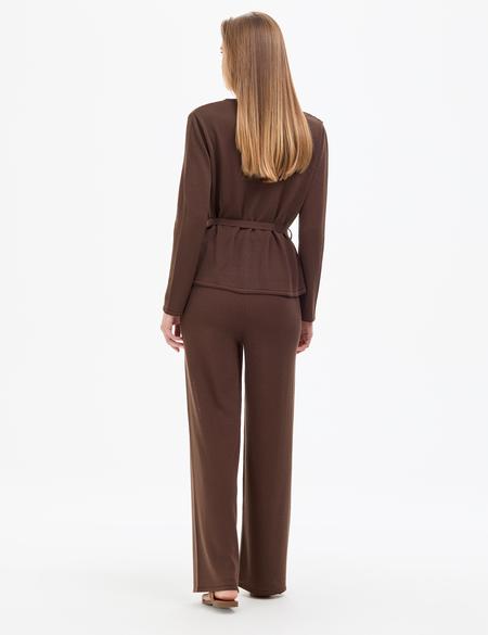 Kahverengi Loose Fit Triko Pantolon - 50324029012