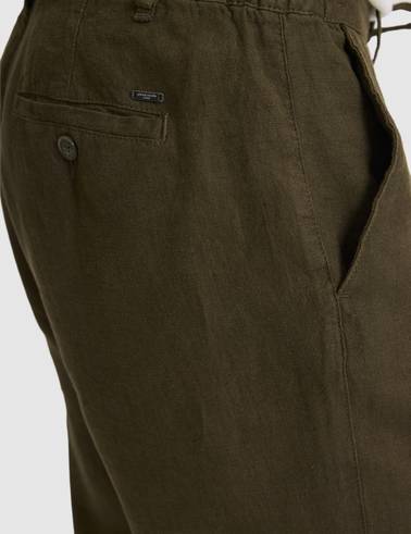 Haki Carrot Fit %100 Keten Kanvas Pantolon