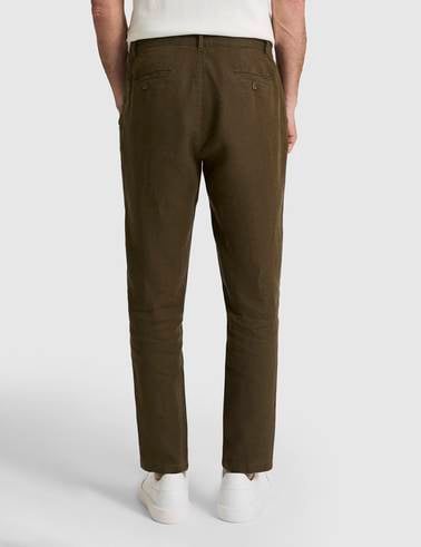Haki Carrot Fit %100 Keten Kanvas Pantolon