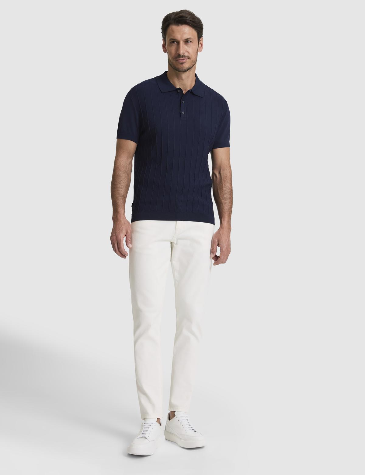 Lacivert Slim Fit Polo Yaka Triko Tişört - 50320804012