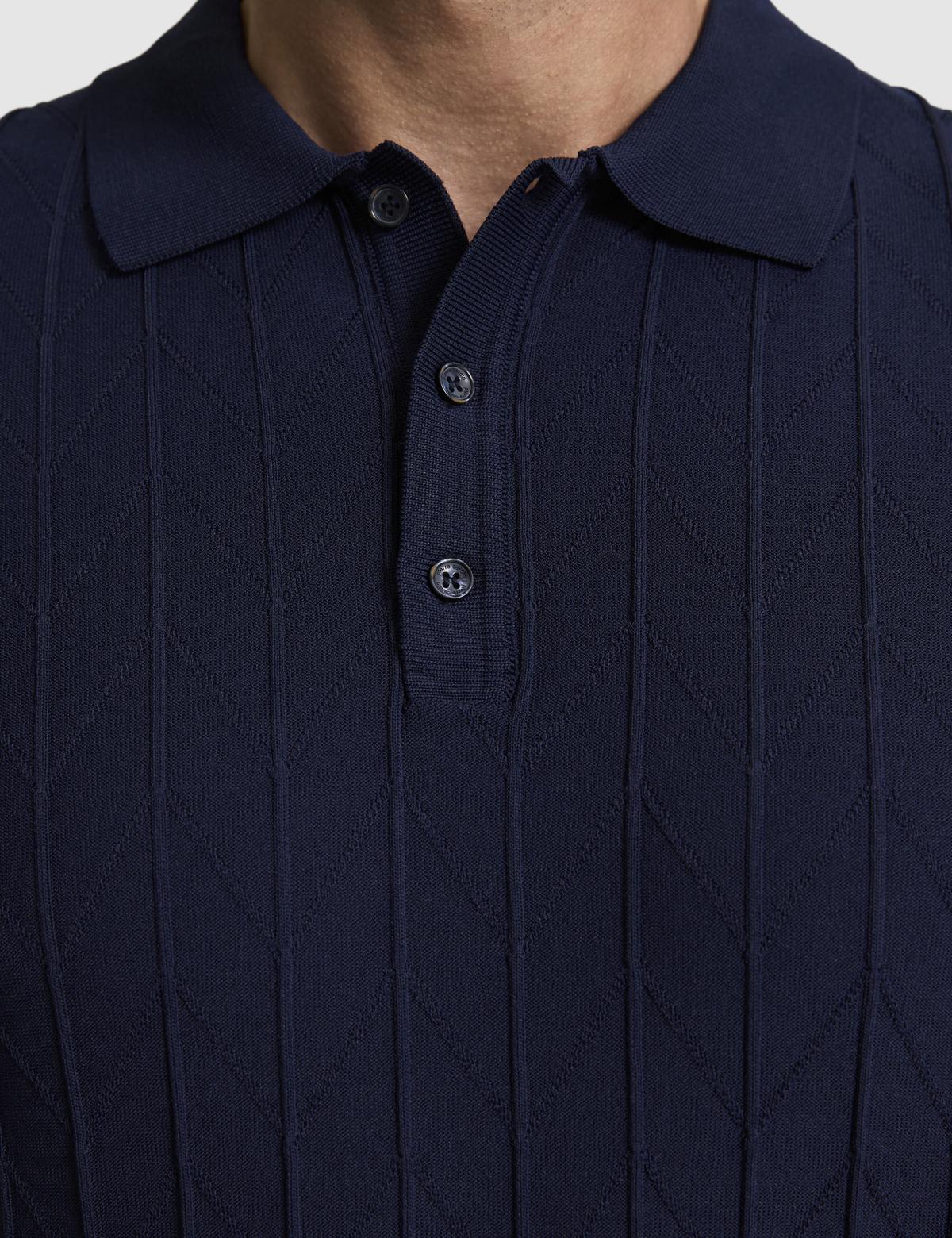 Lacivert Slim Fit Polo Yaka Triko Tişört - 50320804012