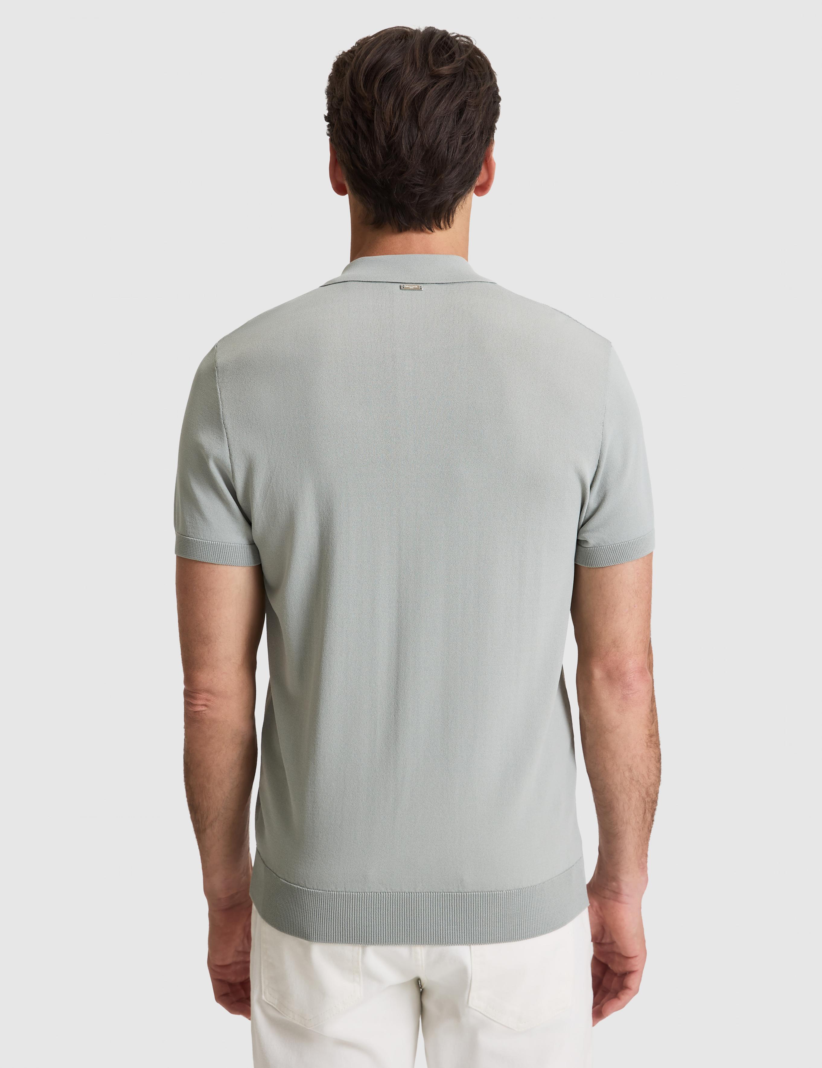 Koyu Mint Slim Fit Polo Yaka Fermuarlı Triko Tişört