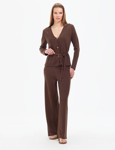 Kahverengi Comfort Fit Triko Hırka