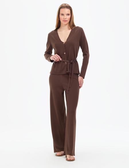 Kahverengi Comfort Fit Triko Hırka - 50324028010
