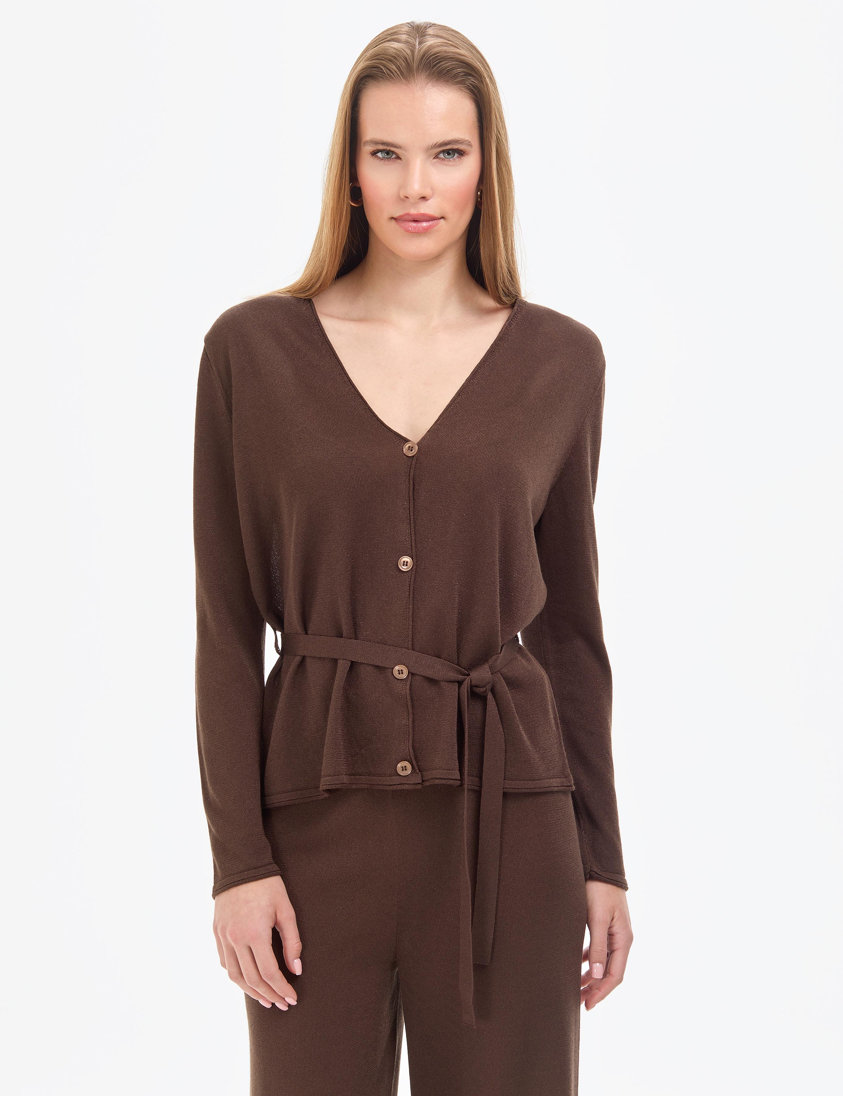 Kahverengi Comfort Fit Triko Hırka
