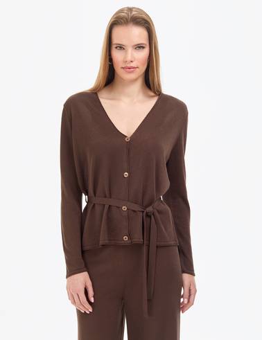 Kahverengi Comfort Fit Triko Hırka