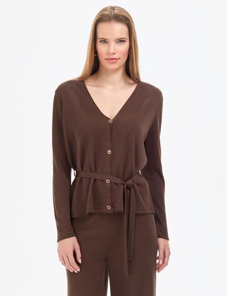Kahverengi Comfort Fit Triko Hırka - 50324028010