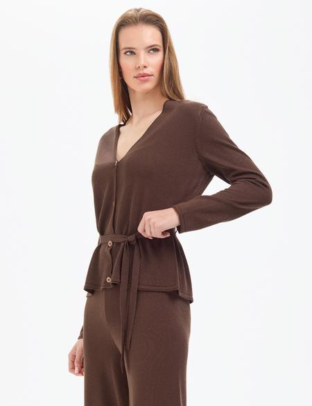 Kahverengi Comfort Fit Triko Hırka - 50324028010
