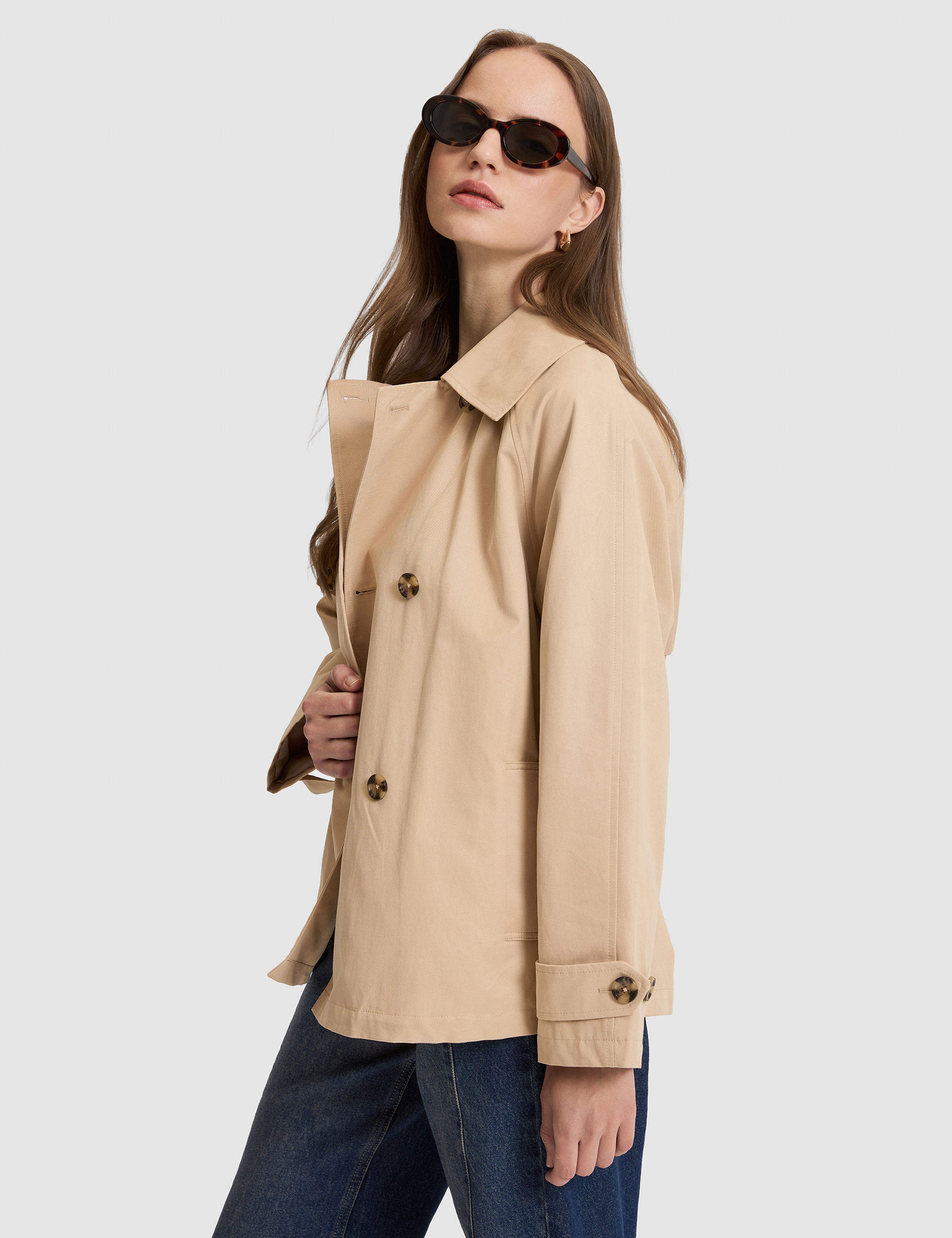 Bej Comfort Fit Trençkot - 50322529002