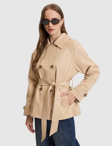 Bej Comfort Fit Trençkot