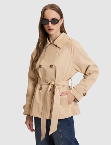 Bej Comfort Fit Trençkot