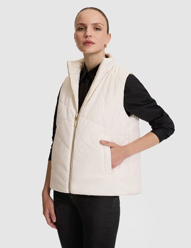 Ekru Regular Fit Çift Taraflı Yelek