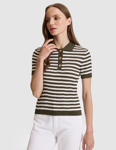 Haki Slim Fit Polo Yaka Tişört