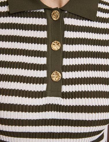 Haki Slim Fit Polo Yaka Tişört
