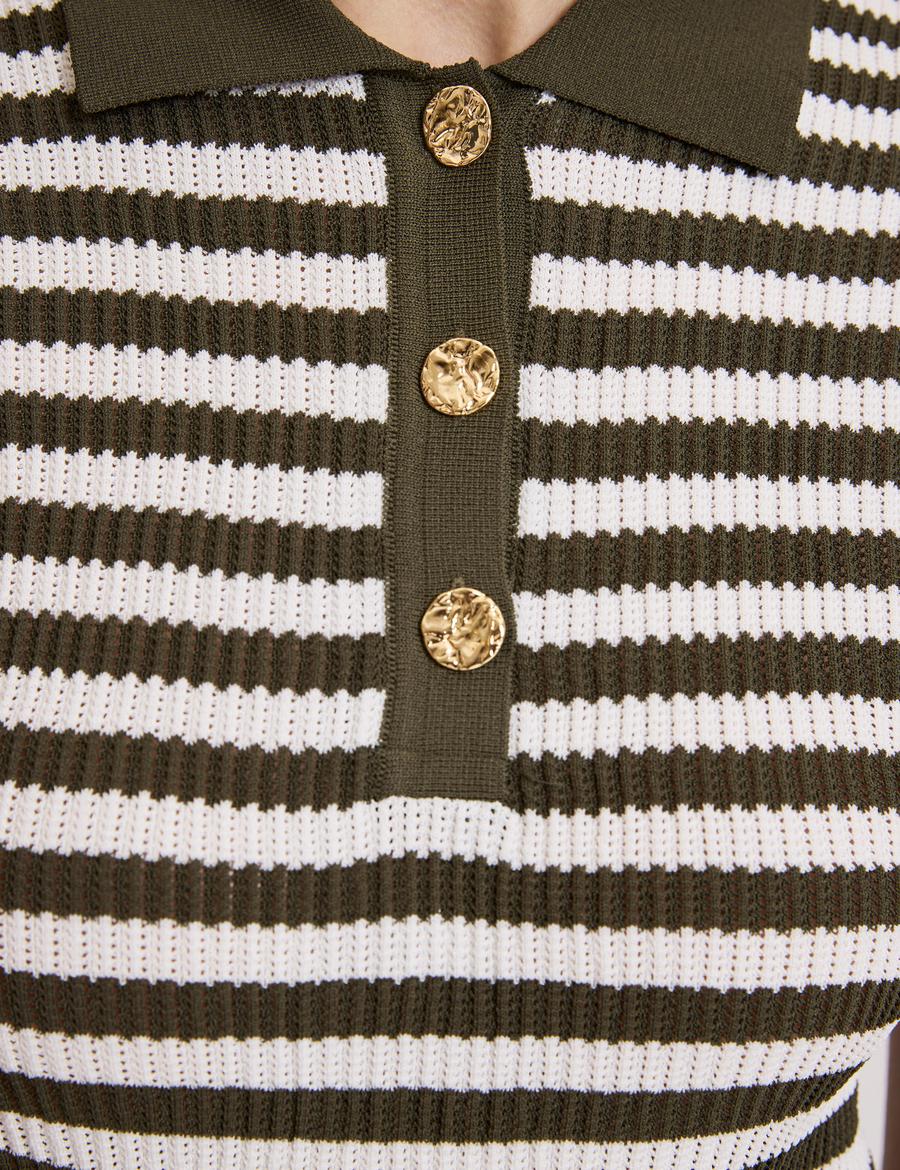 Haki Slim Fit Kazak