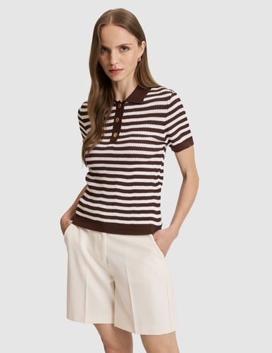 Kahverengi Slim Fit Polo Yaka Tişört