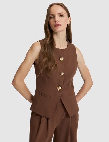 Kahverengi Slim Fit Yelek