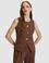 Kahverengi Slim Fit Yelek