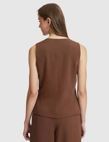 Kahverengi Slim Fit Yelek