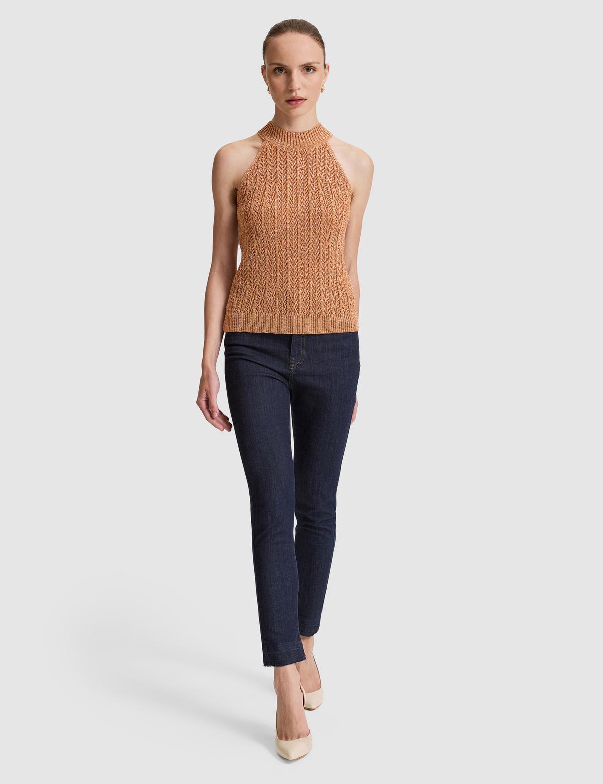 Turuncu Comfort Fit Triko Tişört - 50319971023