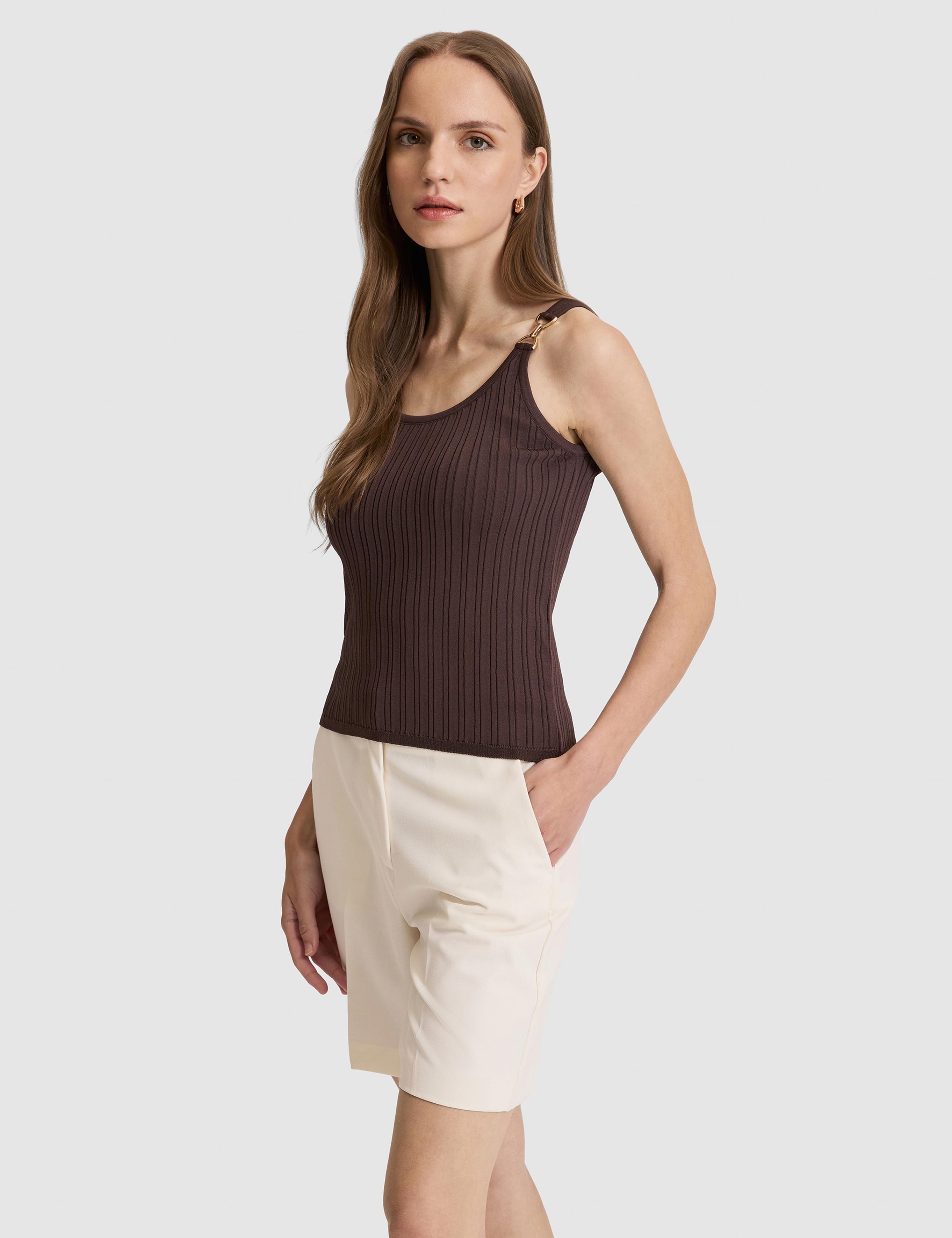 Kahverengi Ex. Slim Fit Triko Tişört