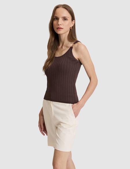 Kahverengi Ex. Slim Fit Triko Tişört - 50322028034