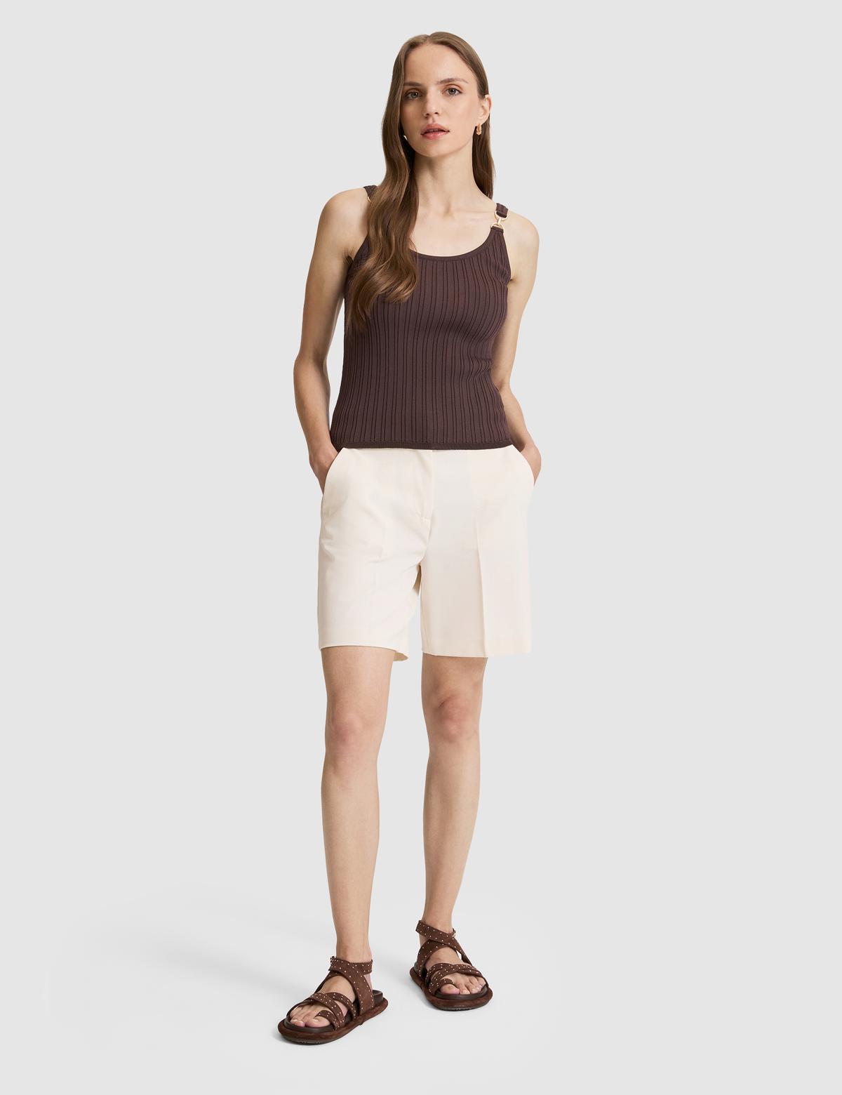 Kahverengi Ex. Slim Fit Triko Tişört - 50322028034