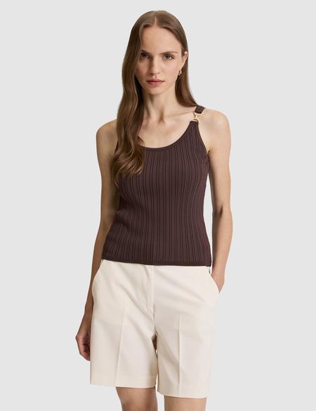 Kahverengi Ex. Slim Fit Triko Tişört - 50322028034