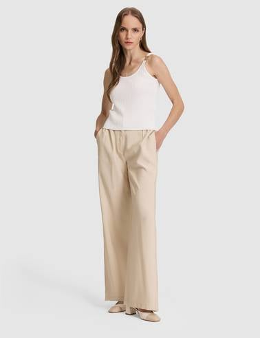 Ekru Ex. Slim Fit Triko Tişört