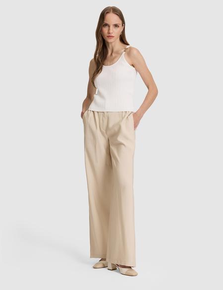 Ekru Ex. Slim Fit Triko Tişört - 50322028021