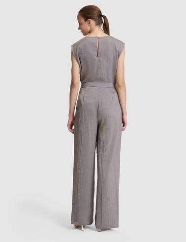 Açık Gri Loose Fit Kanvas Pantolon